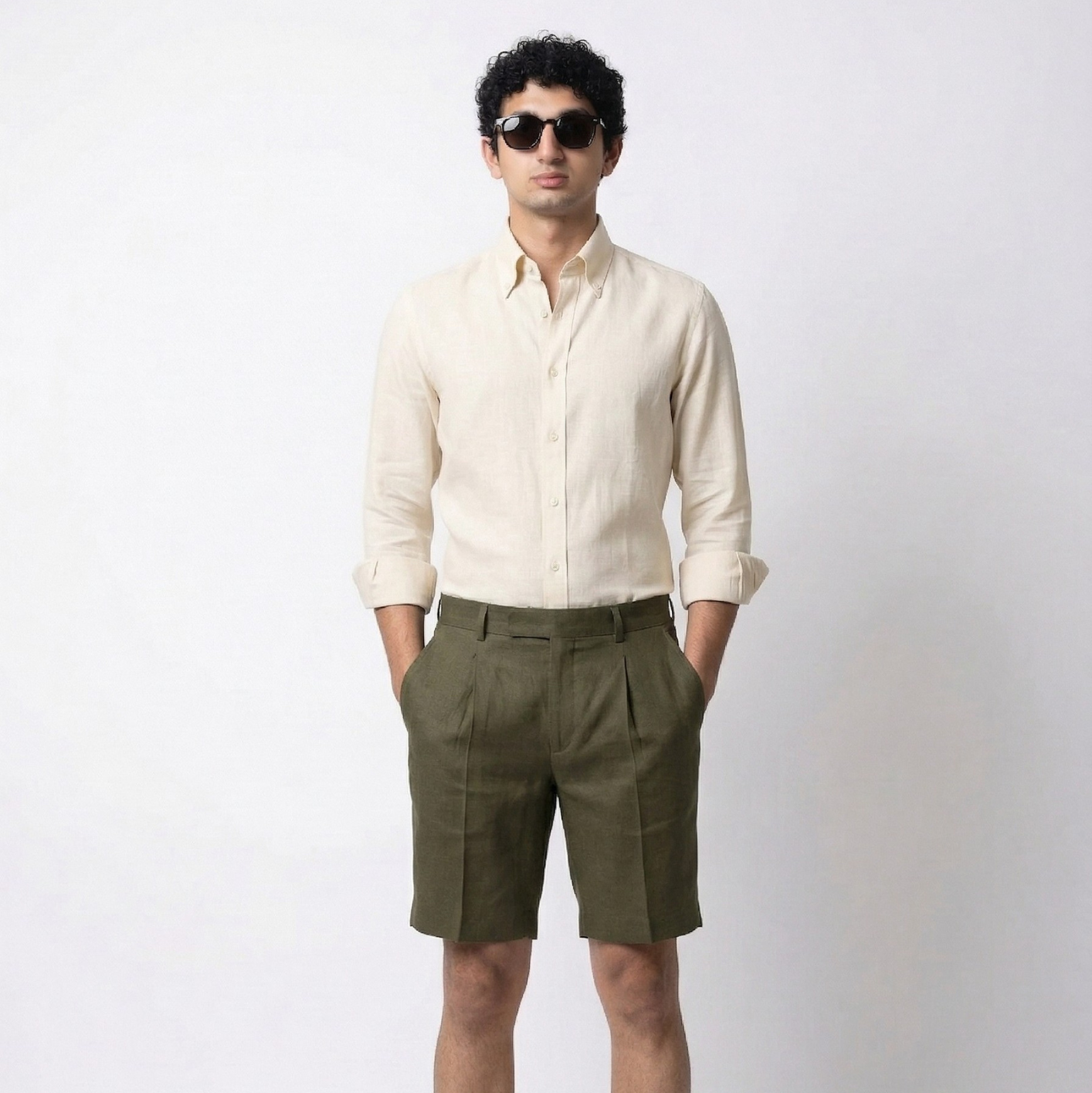 Olive Linen Shirt